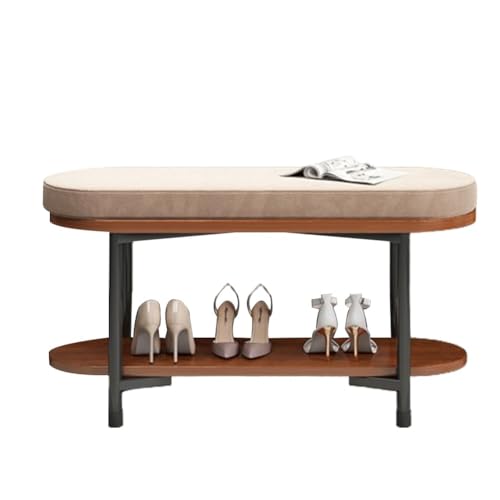 Moderne Schuhbank mit Kissen, Metallrahmen, Aufbewahrung, Eingangsbereich, Sitzregal, stilvolle Schuhbank mit Sitz, erhältlich in den Größen 60, 80, 100 cm von Generisch
