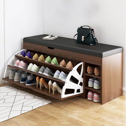 Moderne Schuhbank mit verstecktem Regal, verstellbaren Regalen und Klappschublade, perfekt für Flur und Garderobe Moderne Schuhbank mit verstecktem Regal, verstellbaren Regalen und Klappschublade, perfekt für Flur und Garderobe von Generisch