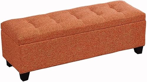 Moderne Sitzbank, gepolstert mit atmungsaktivem Leinen, multifunktionale Fußstütze für Schlafzimmer oder Wohnzimmer, hält bis zu 150 kg von Generisch