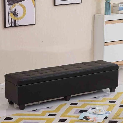 Moderne Sitzbank aus Kunstleder – Elegante schwarze Ottomane für Wohnzimmer & Eingangsbereich – Stilvolles rechteckiges Design mit verstecktem Stauraum – Vielseitiges Sofa & Sitz Moderne Sitzbank aus Kunstleder – Elegante schwarze Ottomane für Wohnzimmer & Eingangsbereich – Stilvolles rechteckiges Design mit verstecktem Stauraum – Vielseitiges Sofa & Sitz von Generisch