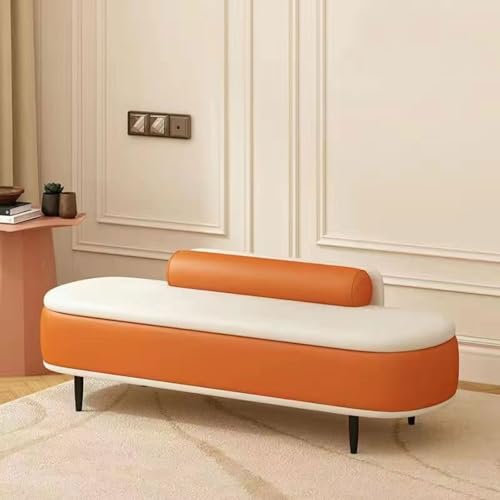 Moderne Sitzbank aus Leder mit gepolsterter Fußstütze – Vielseitiger Sofa-Pouf für Wohnzimmer, Schlafzimmer oder Eingangsbereich – Stilvoller Matratzenbehälter für übersichtlichen Platz von Generisch