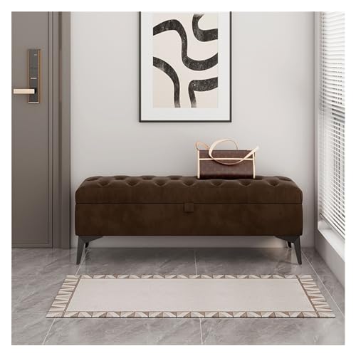 Moderne Sitzbank aus Samt – Stilvolle Ottomane Fußstütze mit getuftetem Design für Schlafzimmer & Eingangsbereich – Multifunktionsmöbel & für Stauraum von Generisch