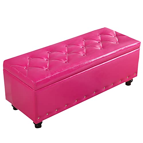 Moderne Sitzbank aus getuftetem Kunstleder, rechteckig, mit Hebedeckel, Schuhtruhe, Fußstütze für Wohnzimmer, 80 x 40 x 40 cm, Rosa Moderne Sitzbank aus getuftetem Kunstleder, rechteckig, mit Hebedeckel, Schuhtruhe, Fußstütze für Wohnzimmer, 80 x 40 x 40 cm, Rosa von Generisch
