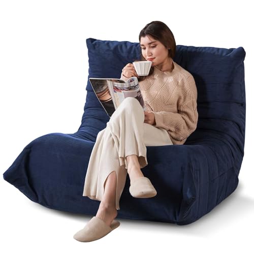 Moderne Sofas, Erwachsene Bohnenbeutel auf dem Boden Sofa, super weich Speicher Schwammsofa, Togo Sofa Stuhl, Wohnzimmer Möbel, geeignet für Schlafzimmer, Balkon Schlafsaal Kaminstuhl (blau) von Generisch