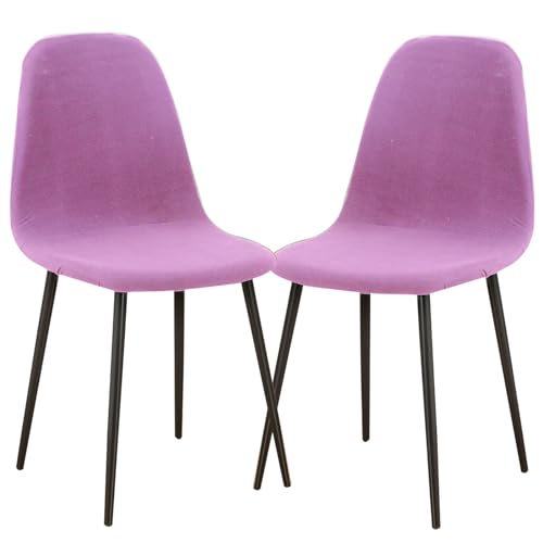 Moderne Stuhlhussen aus der Mitte des Jahrhunderts, dehnbar, für Esszimmer, Küche und Büro, Hellviolett, 2 Stück von Generisch