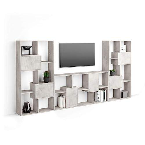 Moderne TV-Wohnwand mit grauem Finish und Türen, hergestellt in Italien Moderne TV-Wohnwand mit grauem Finish und Türen, hergestellt in Italien von Generisch