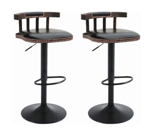 Moderne Verstellbare Leder Barhocker 2er Set Metall Hochstühle für Küche Frühstücksbar Höhenverstellbar Drehbar Thekenhocker mit Rückenlehne Schwarz Moderne Verstellbare Leder Barhocker 2er Set Metall Hochstühle für Küche Frühstücksbar Höhenverstellbar Drehbar Thekenhocker mit Rückenlehne Schwarz von Generisch