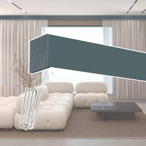 Moderne Vorhangschiene mit leiser Schiebestange, verstellbar, 2-in-1-Raumteiler für Schlafzimmer, Grün, 3,1 m, einfach zu installieren und zu schneiden, perfekt für Heimdekoration von Generisch