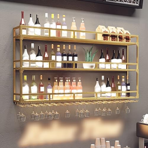 Moderne Weinaufbewahrung zur Wandmontage, mit LED-Licht und Glashalter, schwimmende Barregale für Küche und Esszimmer, stilvolles Weinregal für Zuhause, Bar, Dekor Moderne Weinaufbewahrung zur Wandmontage, mit LED-Licht und Glashalter, schwimmende Barregale für Küche und Esszimmer, stilvolles Weinregal für Zuhause, Bar, Dekor von Generisch