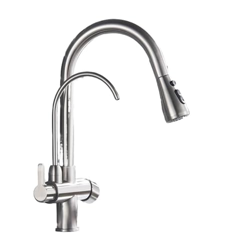 Moderne ausziehbare Küchenarmatur mit Wasserfilter, 2/3-Wege-Kaltmischbatterie in Gold/Schwarz/Chrom, stilvoller Spülbeckenkran für sauberes Trinkwasser, ideal für moderne Küchen (Beige mit Punkt) Moderne ausziehbare Küchenarmatur mit Wasserfilter, 2/3-Wege-Kaltmischbatterie in Gold/Schwarz/Chrom, stilvoller Spülbeckenkran für sauberes Trinkwasser, ideal für moderne Küchen (Beige mit Punkt) von Generisch