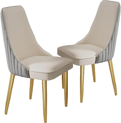 Moderne beige gepolsterte Esszimmerstühle 2er Set mit Metallbeinen für Küche und Wohnzimmer Moderne beige gepolsterte Esszimmerstühle 2er Set mit Metallbeinen für Küche und Wohnzimmer von Generisch