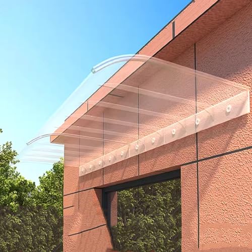 Moderne gebogene Markisen für Fenster & Türen - Stilvolle transparente Polycarbonat-Vordächer für Garten Terrasse Deck - Einfache wetterfeste Installation von Generisch