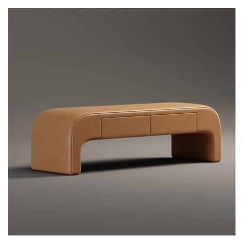 Moderne gepolsterte Akzentbank mit Stauraum, stilvolle Ottomane für Schlafzimmer und Wohnzimmer, Eingangsbereich, Sitzgelegenheit mit 2 Schubladen, Betthocker aus Leder (150 x 45 x 43 cm) von Generisch