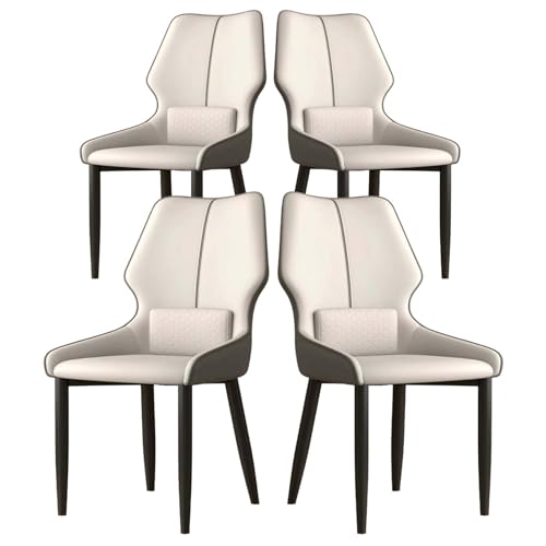 Moderne gepolsterte Akzentstühle – Set mit 4 Armlehnen aus Kunstleder mit Metallbeinen für Wohnzimmer & Empfangsbereich Moderne gepolsterte Akzentstühle – Set mit 4 Armlehnen aus Kunstleder mit Metallbeinen für Wohnzimmer & Empfangsbereich von Generisch