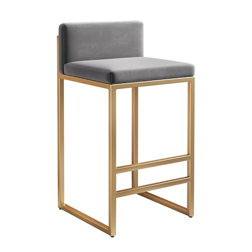 Moderne gepolsterte Barhocker mit Rückenlehne, quadratischer Sitz, Frühstücksstühle für Esszimmer, Küche zu Hause von Generisch
