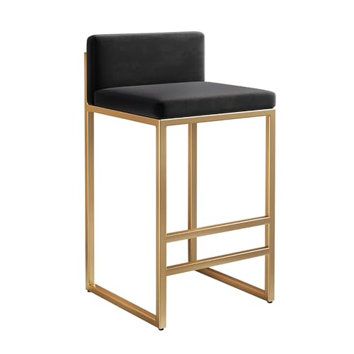 Moderne gepolsterte Barhocker mit Rückenlehne, quadratischer Sitz, Frühstücksstühle für Esszimmer, Küche zu Hause von Generisch