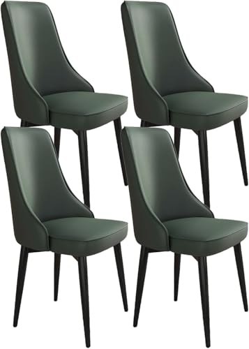 Moderne gepolsterte Esszimmerstühle, 4er-Set, mit weichem PU-Lederbezug, Sitzkissen, grün-schwarze Beine Moderne gepolsterte Esszimmerstühle, 4er-Set, mit weichem PU-Lederbezug, Sitzkissen, grün-schwarze Beine von Generisch