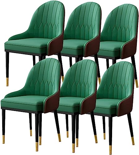 Moderne gepolsterte Esszimmerstühle, 6er-Set, weiche PU-Leder-Kissen und stabile Metallbeine, stilvolle grüne Esszimmer- und Küchenmöbel Moderne gepolsterte Esszimmerstühle, 6er-Set, weiche PU-Leder-Kissen und stabile Metallbeine, stilvolle grüne Esszimmer- und Küchenmöbel von Generisch
