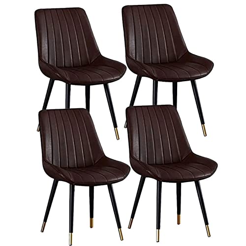 Moderne gepolsterte Esszimmerstühle, wasserdichtes PU-Leder mit Metallbeinen, Design Mitte des Jahrhunderts für Schlafzimmer und Wohnzimmer von Generisch