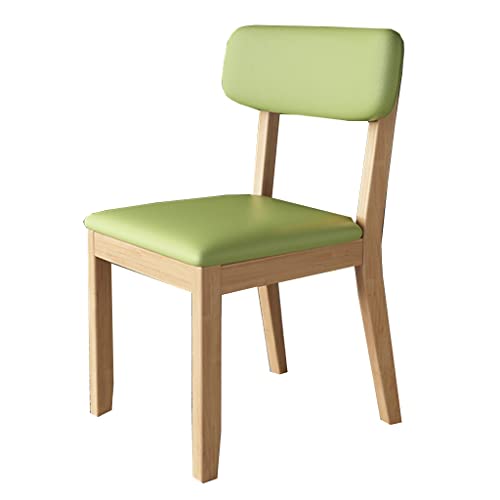 Moderne gepolsterte Esszimmerstühle aus Kunstleder, Holzbeine, bequeme Seitenstühle für Esszimmer, Küche, Wohnzimmer, Grün von Generisch