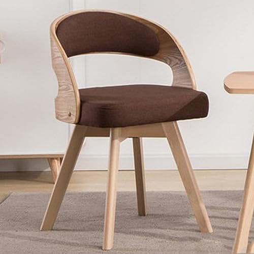 Moderne gepolsterte Esszimmerstühle mit Rückenlehne, eleganter Drehstuhl für stilvolle Küchen- und Esszimmerdekoration, Holzbeine und komfortables Design von Generisch