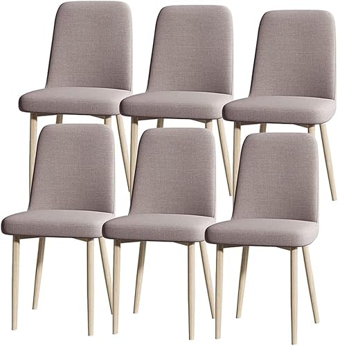 Moderne gepolsterte Küchenstühle 6er Set Stilvoller Akzent Esszimmerhocker mit Metallbeinen, bequeme Stoff-Seitenstühle für Wohnzimmer und Esszimmer von Generisch