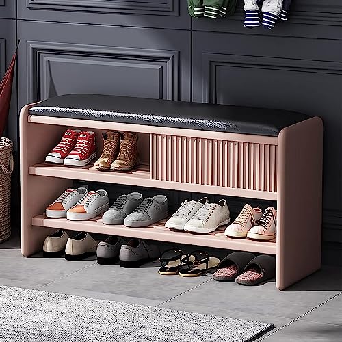 Moderne gepolsterte Schuhbank mit Lederkissen, stilvoller Schuhschrank für den Eingangsbereich, platzsparendes Design für den Flur, 100 x 30 x 45 cm Moderne gepolsterte Schuhbank mit Lederkissen, stilvoller Schuhschrank für den Eingangsbereich, platzsparendes Design für den Flur, 100 x 30 x 45 cm von Generisch