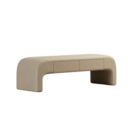 Moderne gepolsterte Sitzbank mit 2 Schubladen, Lederhocker für Schlafzimmer, Wohnzimmer und Eingangsbereich, Beige, Fenstersitz, 150 x 45 x 43 cm von Generisch
