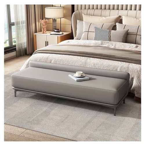 Moderne gepolsterte Sitzbank mit Metallbeinen, für Schlafzimmer, Eingangsbereich oder Nachttisch, Grau, 120 x 40 x 49 cm von Generisch