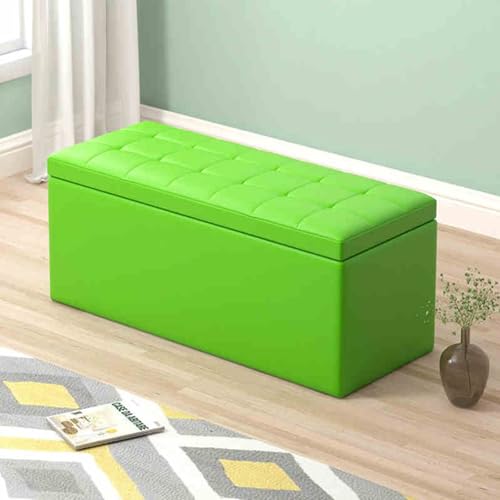 Moderne grüne Aufbewahrungsbank – Eleganter rechteckiger Pouf mit Massivholzrahmen für Eingangsbereich Schlafzimmer oder Wohnzimmer – Ledergepolstertes Design mit reichlich Stauraum Moderne grüne Aufbewahrungsbank – Eleganter rechteckiger Pouf mit Massivholzrahmen für Eingangsbereich Schlafzimmer oder Wohnzimmer – Ledergepolstertes Design mit reichlich Stauraum von Generisch