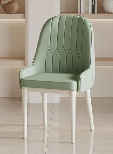 Moderne grüne Esszimmerstühle aus Kunstleder, 2er-Set mit Metallbeinen, bequeme gepolsterte Küchenstühle für Esszimmer, Wohnzimmer, Lounge und Empfangsbereich von Generisch
