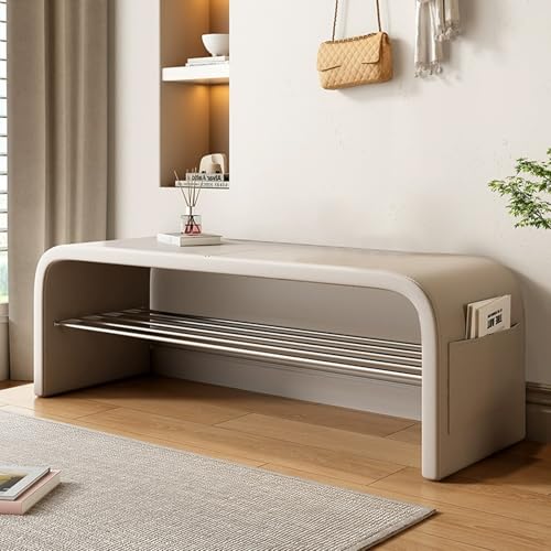 Moderne multifunktionale Schuhbank mit Stauraum Beige Stoff & Holz Stilvoller Eingangsbereich Flur Wohnzimmer Badmöbel Holzbeine Moderne multifunktionale Schuhbank mit Stauraum Beige Stoff & Holz Stilvoller Eingangsbereich Flur Wohnzimmer Badmöbel Holzbeine von Generisch