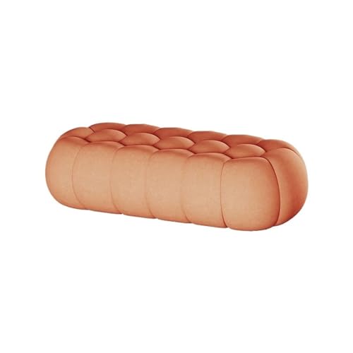 Moderne orangefarbene Bettbank, stilvolle Ottoman-Fußstütze für Wohnzimmer, Eingangsbereich und Schlafzimmer, vielseitiger Aufbewahrungshocker und Sofasitz, 180 x 60 x 40 cm, schicke Heimdekoration von Generisch