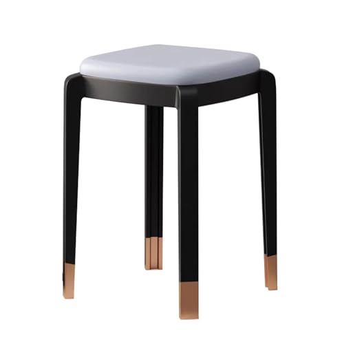 Moderne quadratische stapelbare Kunststoffhocker, 2er-Set, mit gepolstertem Sitz, rückenfreies Design und rutschfeste Fußpolster, ideal für Küche und Schminktisch Moderne quadratische stapelbare Kunststoffhocker, 2er-Set, mit gepolstertem Sitz, rückenfreies Design und rutschfeste Fußpolster, ideal für Küche und Schminktisch von Generisch