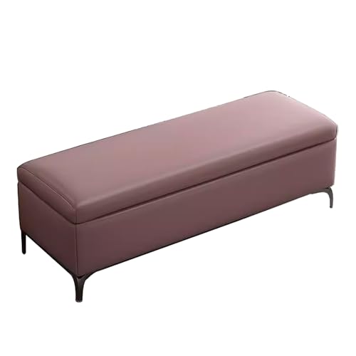 Moderne rechteckige Lederbank mit Stauraum, großer Eingangsbereich, mit Sicherheitsscharnieren, Metallbeinen, stilvolles Pink, 80 cm, perfekt für Heimdekoration und platzsparende Lösungen Moderne rechteckige Lederbank mit Stauraum, großer Eingangsbereich, mit Sicherheitsscharnieren, Metallbeinen, stilvolles Pink, 80 cm, perfekt für Heimdekoration und platzsparende Lösungen von Generisch