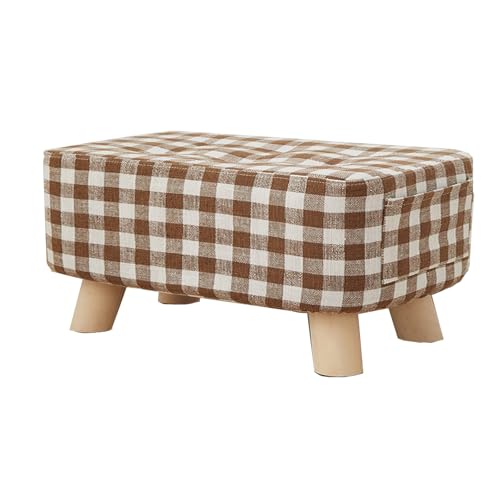 Moderne rechteckige Sitzbank, kariert, vielseitiger Sofakissen-Hocker für Wohnzimmer, Schlafzimmer, Eingangsbereich und Terrasse, stilvoller Fußhocker und Schuhwickelhocker (28 x 60 x 29 cm) von Generisch