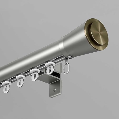 Moderne römische Gardinenstangen – robuste Aluminium-Wandschiene für vielseitigen Raumteiler im Wohnzimmer, Schlafzimmer, Dusche von Generisch