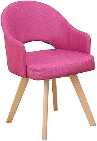 Moderne rosa Leinen-Esszimmerstühle mit Holzbeinen für Freizeit-Sofa-Möbel von Generisch