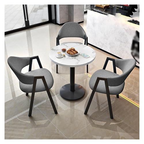 Moderne runde Essgruppe mit 3 Stühlen, kleiner Konferenztisch, Empfangssitzgruppe, Gelb & Dunkelgrau, stilvolle Wohnzimmermöbel, kompaktes Design, Einheitsgröße Moderne runde Essgruppe mit 3 Stühlen, kleiner Konferenztisch, Empfangssitzgruppe, Gelb & Dunkelgrau, stilvolle Wohnzimmermöbel, kompaktes Design, Einheitsgröße von Generisch