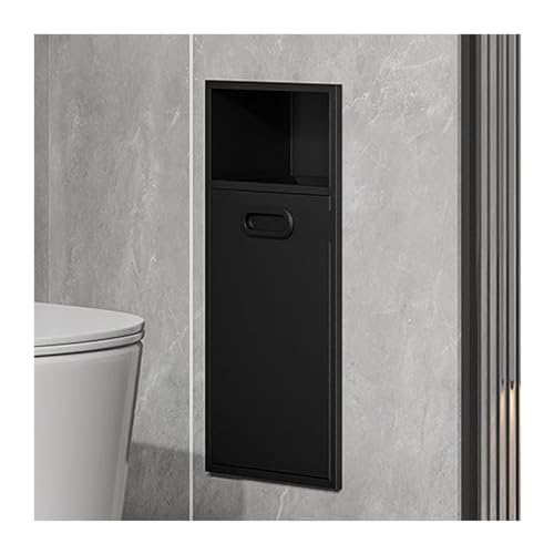 Moderne schwarze Edelstahl-Duschablage und eingebettete Mülltonne, wasserdichte Wandnische für Küche, Badezimmer, Heimwerker, 30 x 50 x 14 cm und 20 x 50 x 14 cm von Generisch