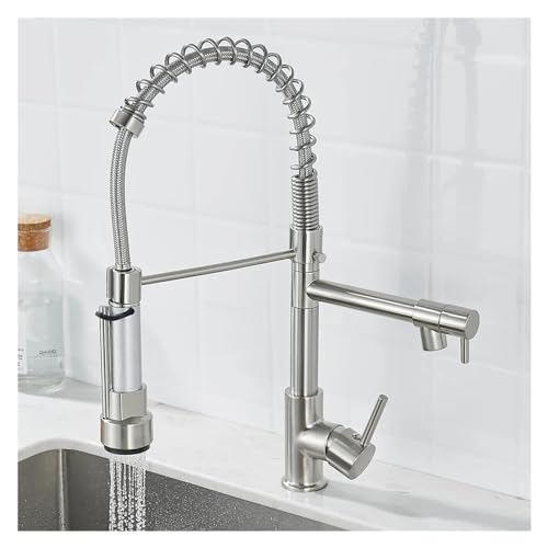 Moderne schwarze und rotgoldene Küchenarmatur zum Herunterziehen – Warm- und Kaltwasser-Mischbatterie mit Doppelauslauf Metallfeder-Design für stilvolle Spülen, perfekte Küchenarmatur Moderne schwarze und rotgoldene Küchenarmatur zum Herunterziehen – Warm- und Kaltwasser-Mischbatterie mit Doppelauslauf Metallfeder-Design für stilvolle Spülen, perfekte Küchenarmatur von Generisch