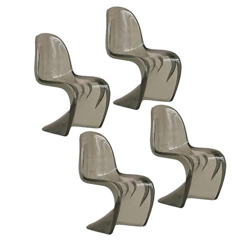 Moderne stapelbare Esszimmerstühle, 2er-Set, ergonomische Stühle aus PC-Material für Zuhause, Büro, Wohnzimmer, Rot von Generisch