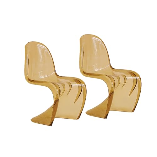 Moderne stapelbare Esszimmerstühle 2er Set Rot PC Ergonomische Stühle für Esszimmer Wohnzimmer Schlafzimmer Büro Verdicktes Integriertes Design für Komfort und Vielseitigkeit von Generisch
