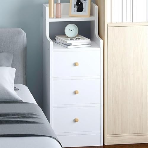 Moderner, Schmaler Nachttisch, Nachtkasten mit Offenem Fach, Kommode mit 3 Schubladen, Nachtschrank for Schlafzimmer und Wohnzimmer Moderner, Schmaler Nachttisch, Nachtkasten mit Offenem Fach, Kommode mit 3 Schubladen, Nachtschrank for Schlafzimmer und Wohnzimmer von Generisch