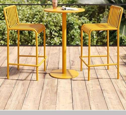 Moderner, runder Terrassentisch und Stühle, Aluminium, Outdoor-Essmöbel für Garten, Hinterhof, Pool, stilvolles Essens-Ensemble für Terrasse von Generisch