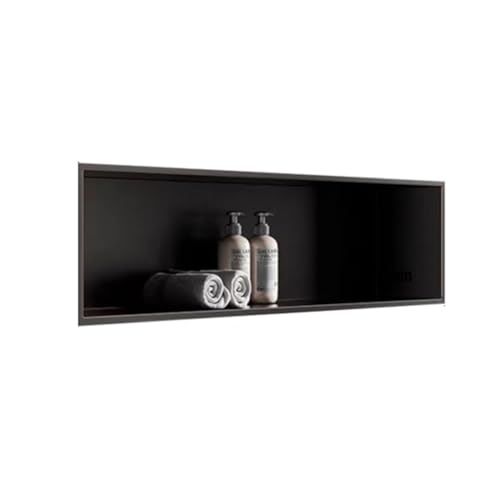 Moderner, schwarzer Duschnizer, quadratisches Eckregal, eingelassenes Seifenregal für Badezimmer, Wand-Design, versiegelter Schutz, 72 x 32 x 12,5 cm Moderner, schwarzer Duschnizer, quadratisches Eckregal, eingelassenes Seifenregal für Badezimmer, Wand-Design, versiegelter Schutz, 72 x 32 x 12,5 cm von Generisch