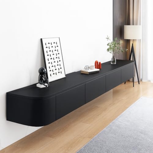 Moderner, schwebender TV-Ständer, 120 cm, Wandschrank, stilvolle Medienkonsole mit Aufbewahrungstür, groß, schwarz, TV-Einheit für Wohnzimmer, platzsparendes Unterhaltungszentrum. Moderner, schwebender TV-Ständer, 120 cm, Wandschrank, stilvolle Medienkonsole mit Aufbewahrungstür, groß, schwarz, TV-Einheit für Wohnzimmer, platzsparendes Unterhaltungszentrum. von Generisch