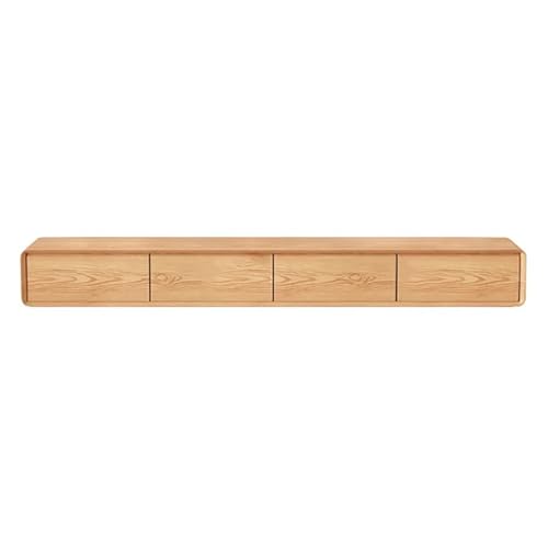 Moderner, schwebender TV-Ständer und wandmontiertes Entertainment-Center, 240 cm, Naturholzregale für Wohnzimmer und Büro, stilvolle Aufbewahrungslösung von Generisch
