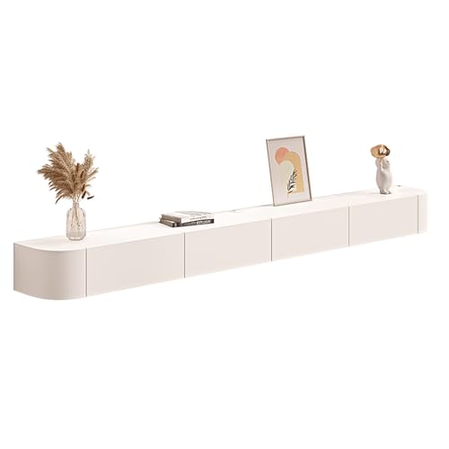Moderner, schwimmender TV-Ständer, Wandmontage, 280 cm, Unterhaltungszentrum mit Stauraum, stilvoller schwimmender TV-Schrank für Wohnzimmer, platzsparendes Design, einfache Installation von Generisch