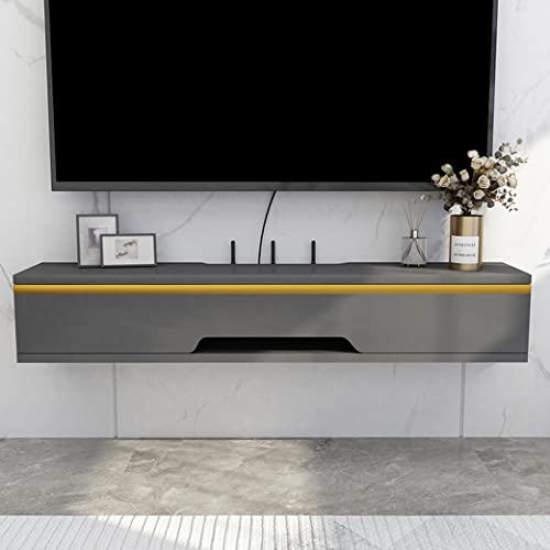 Moderner, schwimmender TV-Ständer – Wandmontiertes Unterhaltungszentrum mit Ablageflächen, stilvolle Medienkonsole für Wohnzimmer, platzsparendes Design, Heimdekor-Lösung von Generisch